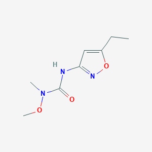 molecular formula C8H13N3O3 B14629519 N'-(5-Ethyl-1,2-oxazol-3-yl)-N-methoxy-N-methylurea CAS No. 55808-57-6