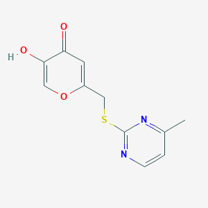 molecular formula C11H10N2O3S B1462959 5-hydroxy-2-(((4-methylpyrimidin-2-yl)thio)methyl)-4H-pyran-4-one CAS No. 1403457-22-6