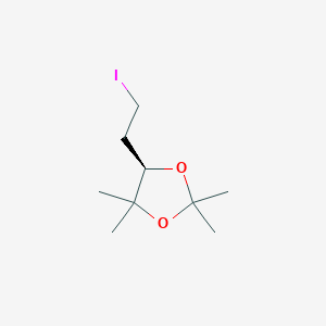 molecular formula C9H17IO2 B14629615 (5R)-5-(2-iodoethyl)-2,2,4,4-tetramethyl-1,3-dioxolane CAS No. 56881-97-1