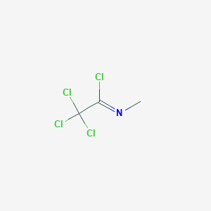 molecular formula C3H3Cl4N B14629633 (1Z)-2,2,2-Trichloro-N-methylethanimidoyl chloride CAS No. 57182-16-8