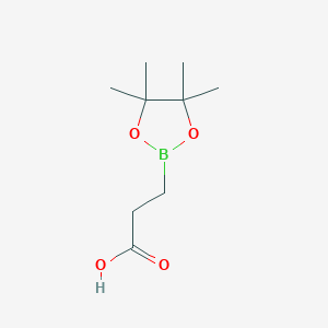 molecular formula C9H17BO4 B1462966 3-(4,4,5,5-Tetramethyl-1,3,2-dioxaborolan-2-yl)propanoic acid CAS No. 1191063-90-7