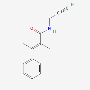 molecular formula C14H15NO B14629673 2-Butenamide, 2-methyl-3-phenyl-N-2-propynyl-, (E)- CAS No. 56604-92-3