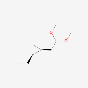 molecular formula C9H18O2 B14629696 (1S,2S)-1-(2,2-Dimethoxyethyl)-2-ethylcyclopropane CAS No. 55444-45-6