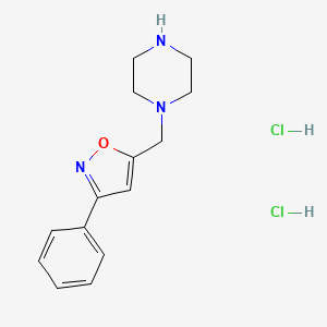 molecular formula C14H19Cl2N3O B1462974 1-[(3-Phenyl-1,2-oxazol-5-yl)methyl]piperazine dihydrochloride CAS No. 1008774-63-7