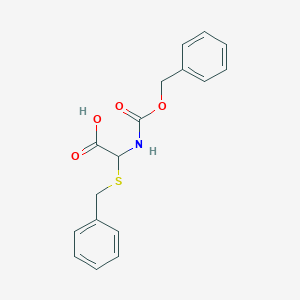 {[(Benzyloxy)carbonyl]amino}(benzylsulfanyl)acetic acid