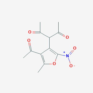 2,4-Pentanedione, 3-(4-acetyl-5-methyl-2-nitro-3-furanyl)-