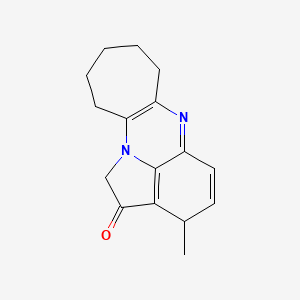 molecular formula C16H18N2O B14630003 8,9,10,11-Tetrahydro-3-methyl-1H,7H-cyclohepta(4,5-b)pyrrolo(1,2,3-de)quinoxalin-2(3H)-one CAS No. 53375-23-8