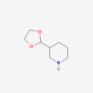 molecular formula C8H15NO2 B1463001 3-(1,3-二氧戊环-2-基)哌啶 CAS No. 1001939-65-6