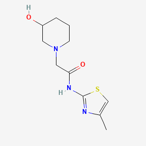 molecular formula C11H17N3O2S B1463002 2-(3-hydroxypiperidin-1-yl)-N-(4-methyl-1,3-thiazol-2-yl)acetamide CAS No. 1455353-87-3