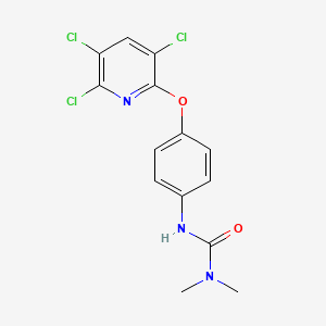 molecular formula C14H12Cl3N3O2 B14630031 N,N-Dimethyl-N'-{4-[(3,5,6-trichloropyridin-2-yl)oxy]phenyl}urea CAS No. 57190-93-9