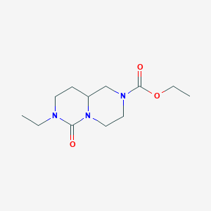 molecular formula C12H21N3O3 B14630041 Ethyl 7-ethyl-6-oxooctahydro-2h-pyrazino[1,2-c]pyrimidine-2-carboxylate CAS No. 56926-07-9