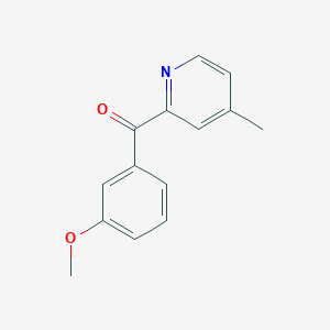 molecular formula C14H13NO2 B1463006 2-(3-甲氧基苯甲酰)-4-甲基吡啶 CAS No. 1187165-05-4