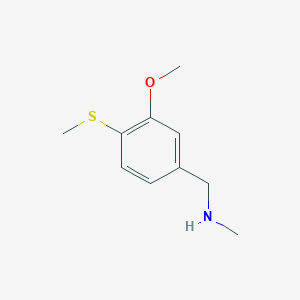 molecular formula C10H15NOS B1463010 {[3-甲氧基-4-(甲硫基)苯基]甲基}(甲基)胺 CAS No. 1221723-62-1