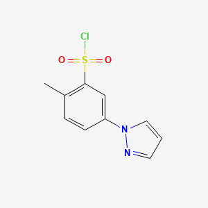 molecular formula C10H9ClN2O2S B1463012 2-甲基-5-(1H-吡唑-1-基)苯基磺酰氯 CAS No. 1219589-06-6