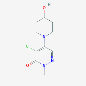 molecular formula C10H14ClN3O2 B1463022 4-chloro-5-(4-hydroxypiperidin-1-yl)-2-methylpyridazin-3(2H)-one CAS No. 2092439-82-0