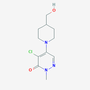 molecular formula C11H16ClN3O2 B1463024 4-chloro-5-(4-(hydroxymethyl)piperidin-1-yl)-2-methylpyridazin-3(2H)-one CAS No. 2098079-18-4