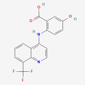 Benzoic acid, 5-hydroxy-2-((8-(trifluoromethyl)-4-quinolinyl)amino)-