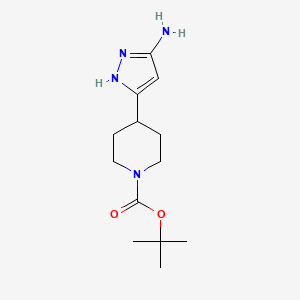 molecular formula C13H22N4O2 B1463028 tert-butyl 4-(3-amino-1H-pyrazol-5-yl)piperidine-1-carboxylate CAS No. 1169563-99-8