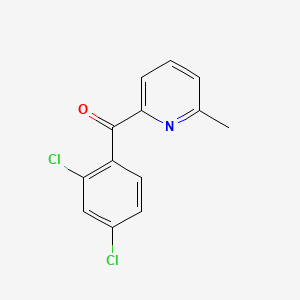 molecular formula C13H9Cl2NO B1463029 2-(2,4-Dichlorobenzoyl)-6-methylpyridine CAS No. 1187165-87-2