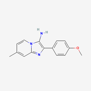 molecular formula C15H15N3O B1463040 2-(4-Methoxyphenyl)-7-methylimidazo[1,2-a]pyridin-3-amine CAS No. 89185-46-6