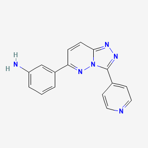 molecular formula C16H12N6 B1463048 [3-(3-Pyridin-4-yl[1,2,4]triazolo[4,3-b]pyridazin-6-yl)phenyl]amine CAS No. 1204298-17-8