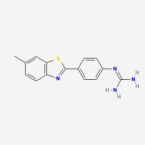 molecular formula C15H14N4S B1463066 N-[4-(6-methyl-1,3-benzothiazol-2-yl)phenyl]guanidine CAS No. 1177342-15-2