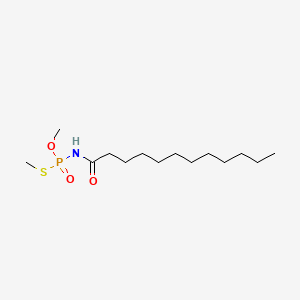 (1-Oxododecyl)phosphoramidothioic acid O,S-dimethyl ester