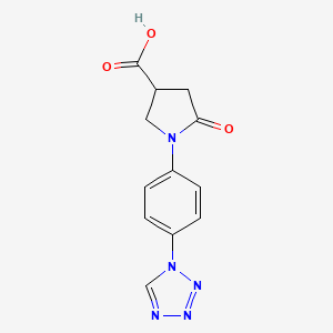 molecular formula C12H11N5O3 B1463071 5-oxo-1-[4-(1H-tetrazol-1-yl)phenyl]pyrrolidine-3-carboxylic acid CAS No. 1203055-11-1