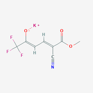 molecular formula C8H5F3KNO3 B1463095 5-氰基-1,1,1-三氟-6-甲氧基-6-氧代-2,4-己二烯-2-酸钾 CAS No. 1001924-23-7