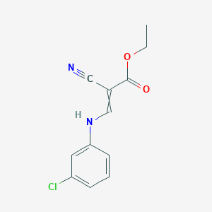 molecular formula C12H11ClN2O2 B14630998 Ethyl 3-(3-chloroanilino)-2-cyanoprop-2-enoate CAS No. 57338-19-9