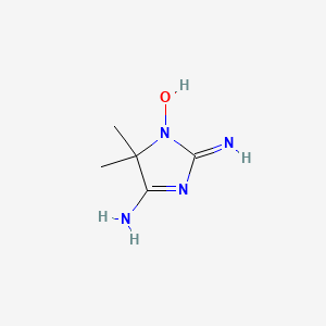 molecular formula C5H10N4O B14631062 1-Hydroxy-2-imino-5,5-dimethylimidazol-4-amine CAS No. 54336-14-0