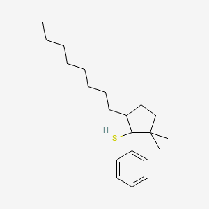 2,2-Dimethyl-5-octyl-1-phenylcyclopentane-1-thiol