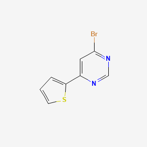 molecular formula C8H5BrN2S B1463108 4-溴-6-(噻吩-2-基)嘧啶 CAS No. 1086382-29-7