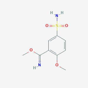 molecular formula C9H12N2O4S B14631161 Methyl 2-methoxy-5-sulfamoylbenzene-1-carboximidate CAS No. 54711-81-8