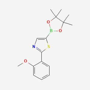 molecular formula C16H20BNO3S B1463128 2-(2-甲氧基苯基)-5-(4,4,5,5-四甲基-1,3,2-二氧杂硼环-2-基)-1,3-噻唑 CAS No. 1402227-61-5
