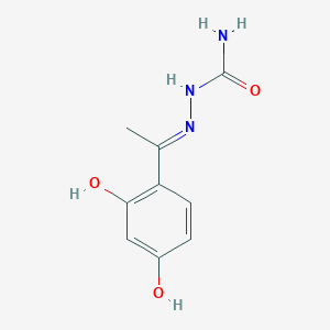 molecular formula C9H11N3O3 B14631293 [(E)-1-(2,4-dihydroxyphenyl)ethylideneamino]urea 