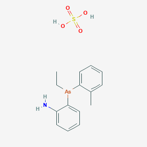 2-[Ethyl-(2-methylphenyl)arsanyl]aniline;sulfuric acid