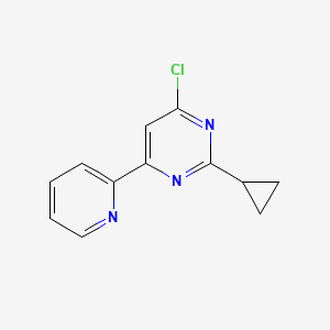 molecular formula C12H10ClN3 B1463145 4-Chloro-2-cyclopropyl-6-(pyridin-2-yl)pyrimidine CAS No. 1159820-29-7