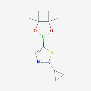 B1463160 2-(Cyclopropyl)thiazole-5-boronic acid pinacol ester CAS No. 1245524-04-2