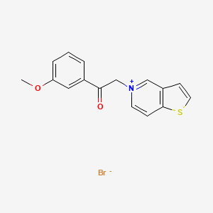 molecular formula C16H14BrNO2S B14631754 Thieno(3,2-c)pyridinium, 5-(m-methoxyphenacyl)-, bromide CAS No. 53885-71-5