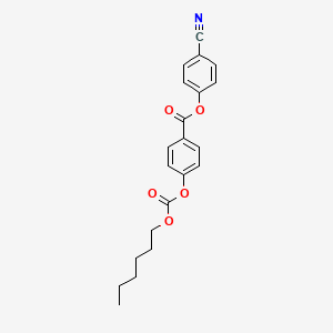 molecular formula C21H21NO5 B14631756 4-Cyanophenyl 4-{[(hexyloxy)carbonyl]oxy}benzoate CAS No. 57373-88-3