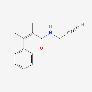 molecular formula C14H15NO B14631762 2-Butenamide, 2-methyl-3-phenyl-N-2-propynyl-, (Z)- CAS No. 56605-06-2