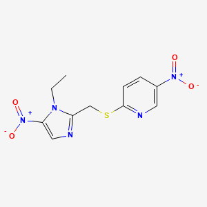 2-{[(1-Ethyl-5-nitro-1H-imidazol-2-yl)methyl]sulfanyl}-5-nitropyridine