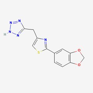 Thiazole, 2-(3,4-methylenedioxyphenyl)-4-(5(1H)-tetrazolylmethyl)-