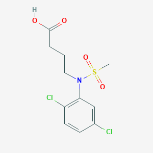 molecular formula C11H13Cl2NO4S B1463196 4-[(2,5-Dichlorophenyl)(methylsulfonyl)amino]butanoic acid CAS No. 1266513-78-3