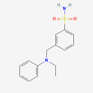 3-{[Ethyl(phenyl)amino]methyl}benzene-1-sulfonamide