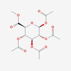 molecular formula C15H20O11 B014632 (2S,3R,4S,5S,6S)-6-(metoxicarbonil)tetrahidro-2H-pirano-2,3,4,5-tetrail tetraacetato CAS No. 7355-18-2