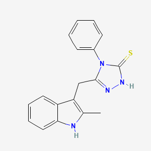 3H-1,2,4-Triazole-3-thione, 2,4-dihydro-5-((2-methyl-1H-indol-3-yl)methyl)-4-phenyl-