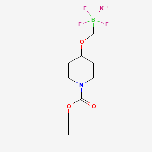 molecular formula C11H20BF3KNO3 B1463205 Potassium (1-boc-4-piperidinyloxy)methyltrifluoroborate CAS No. 1364936-24-2