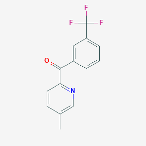 molecular formula C14H10F3NO B1463206 5-甲基-2-(3-三氟甲基苯甲酰)吡啶 CAS No. 1187170-16-6